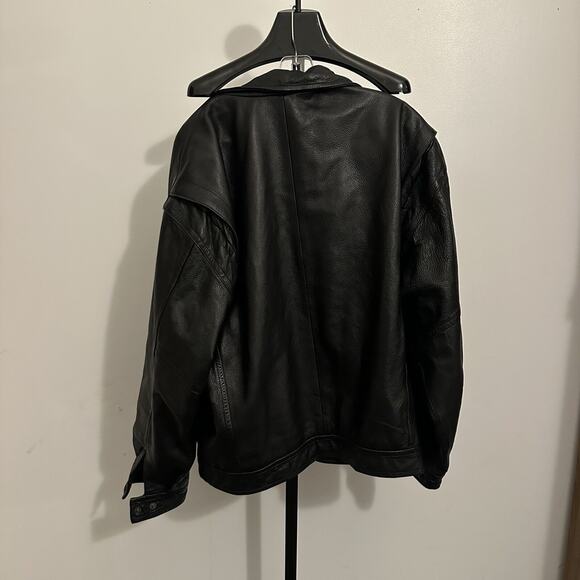 Vintage Y2K 90's Nothing Else Is A Pepsi Black 100% Leather Jacket Men's Size XL - Picture 4 of 4